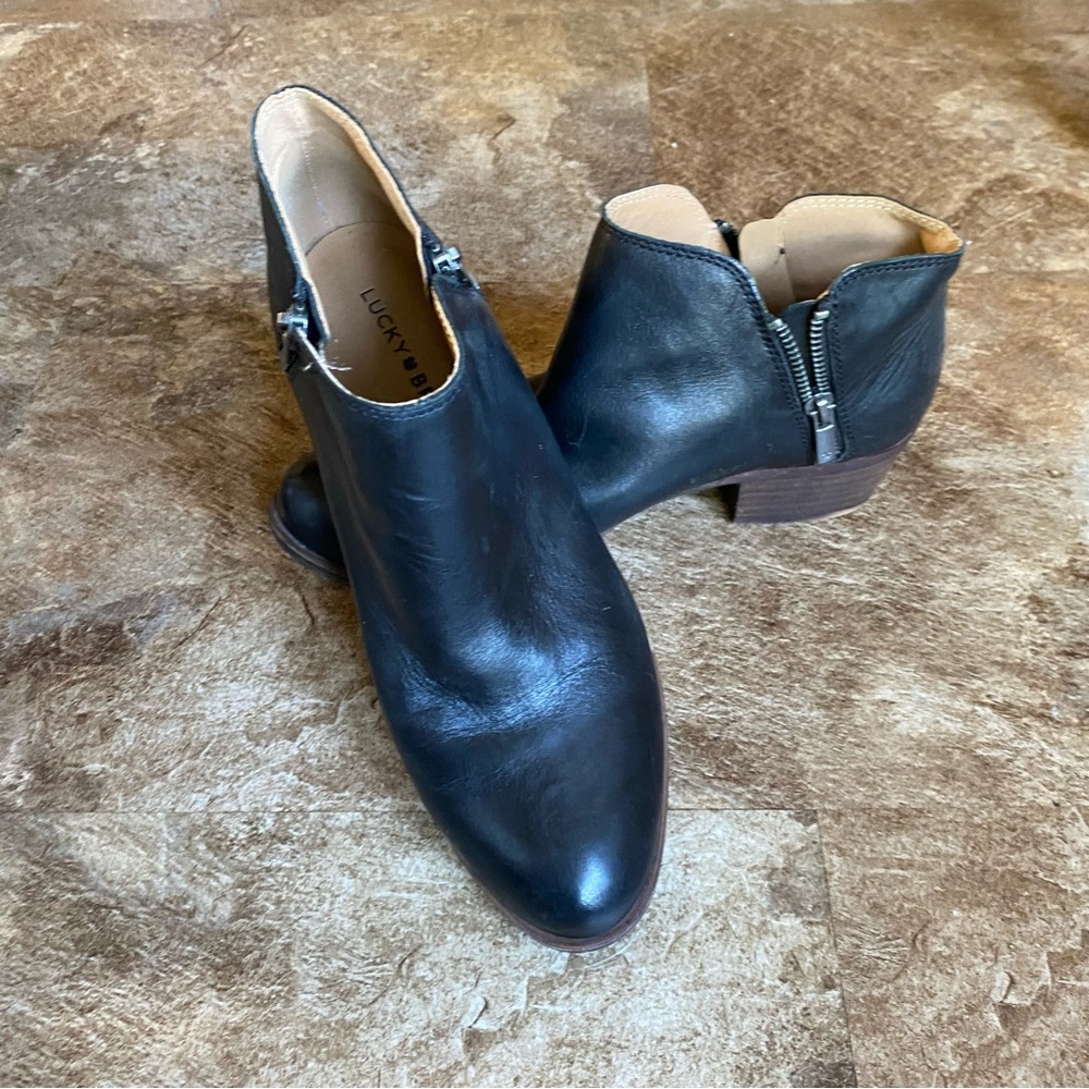 Lucky Brand Black Leather Booties